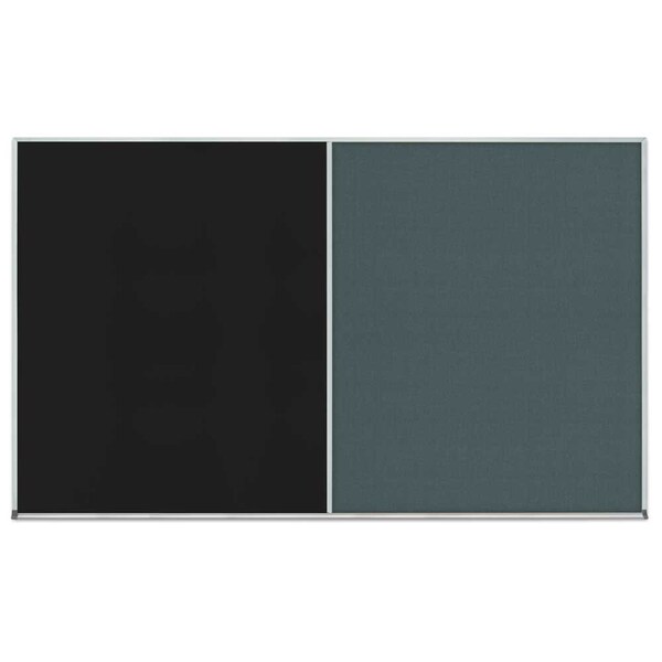 United Visual Products Double Door Radius Corkboard, 42"x32", Hea, UV70125RC-BLACK-CLOUD UV70125RC-BLACK-CLOUD - main